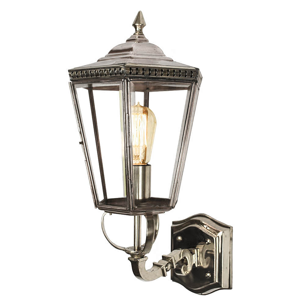 Chelsea Nickel Plated Solid Brass Exterior Hanging Wall Lantern