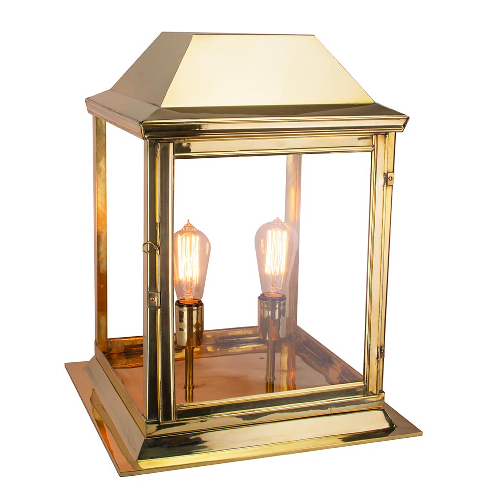 Strathmore Solid Brass 2 Light Exterior Medium Gate Lantern