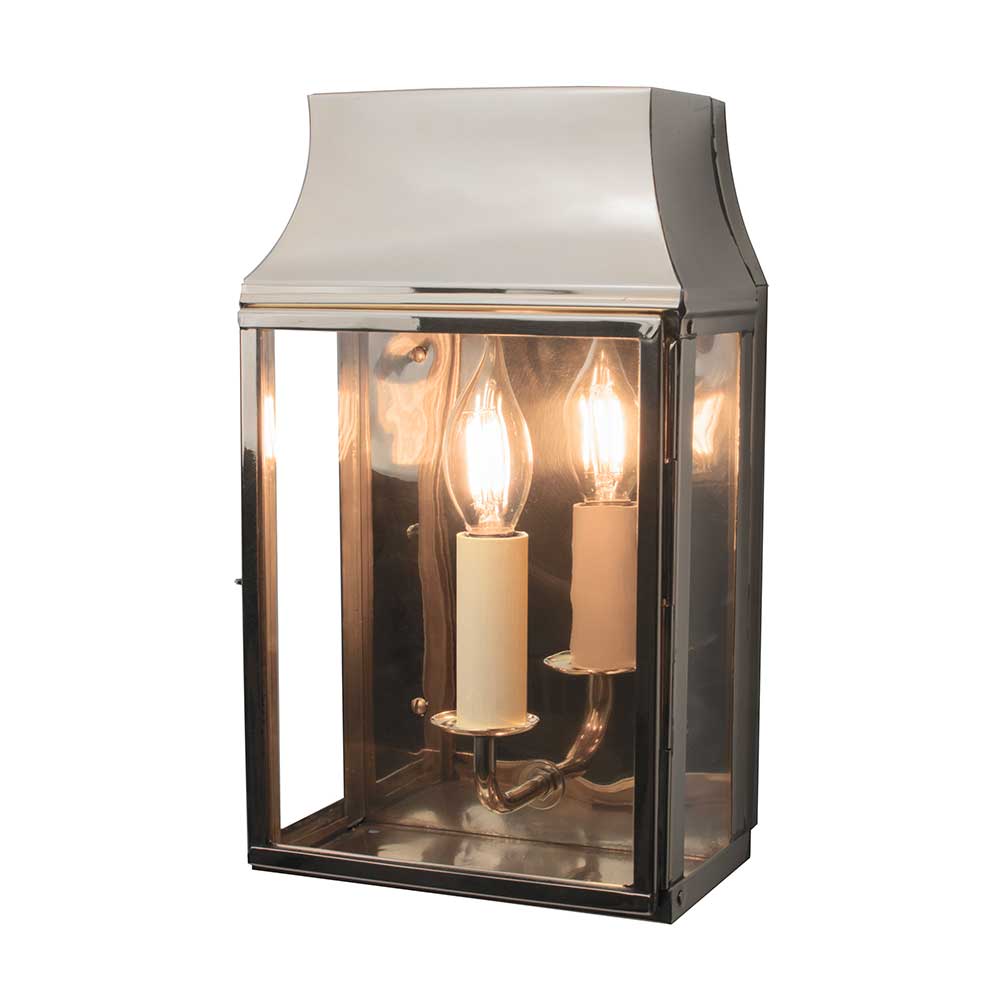 Strathmore Nickel Plated Solid Brass 1 Light Exterior Wall Lantern