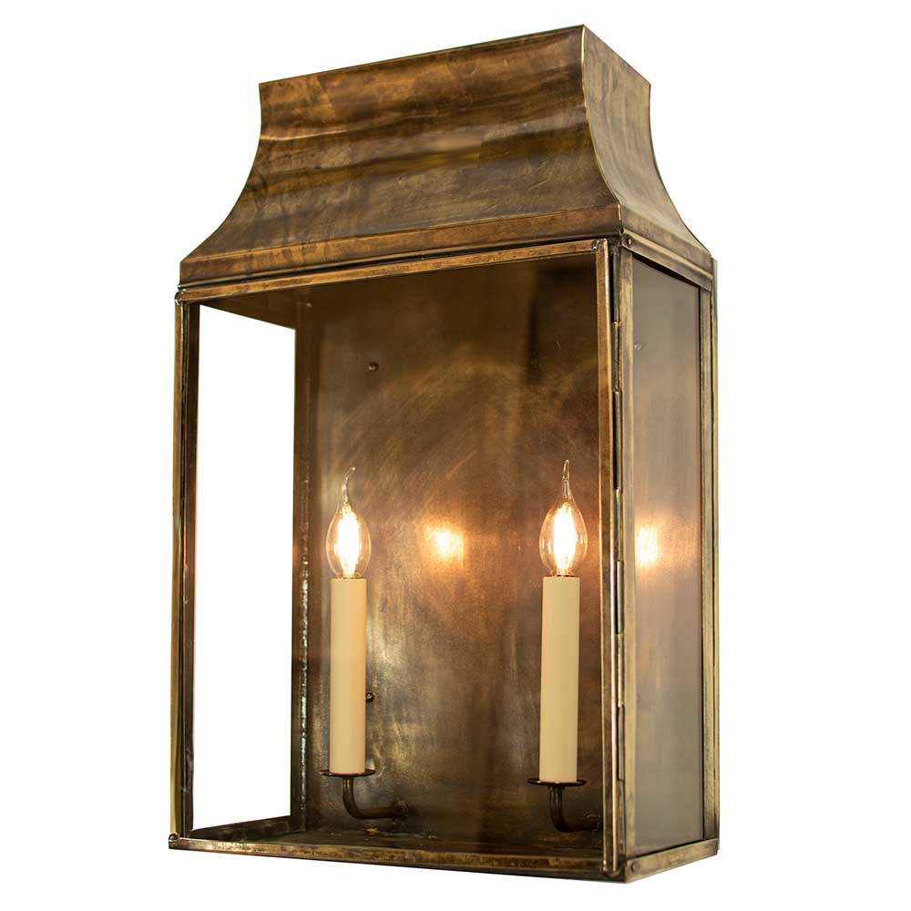 Strathmore Solid Brass 2 Light Exterior Wall Lantern