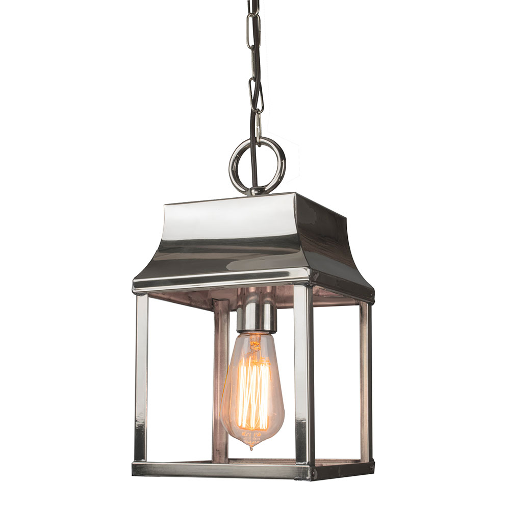 Strathmore Nickel Plated Solid Brass 1 Light Hanging Lantern